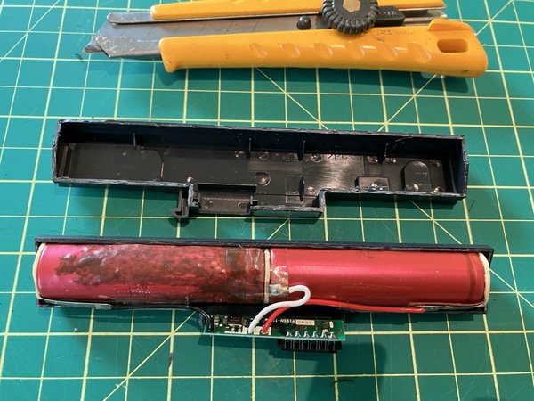 The cells removed from the battery case. 
