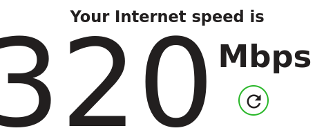 Your Internet speed is 320 Mbps

