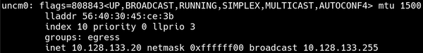 An ifconfig output
